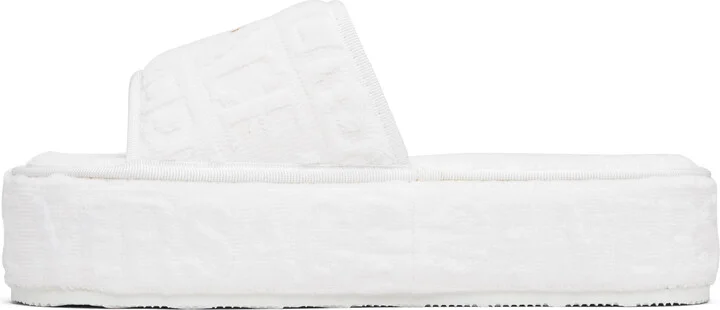 Versace White 'Versace Allover' Slippers - Image 3