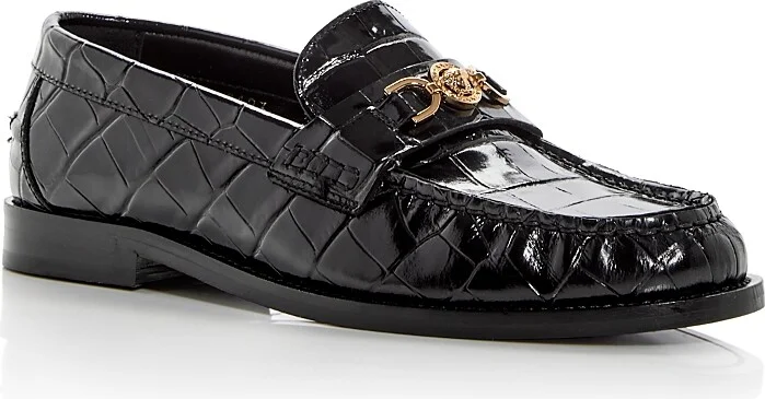 Versace Women's Croc-Effect Medusa '95 Loafers