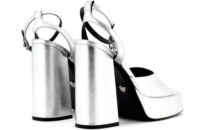 VERSACE Women's Medusa Aeternitas Platform Sandals Leather - Image 3