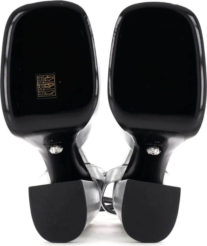 VERSACE Women's Medusa Aeternitas Platform Sandals Leather - Image 4