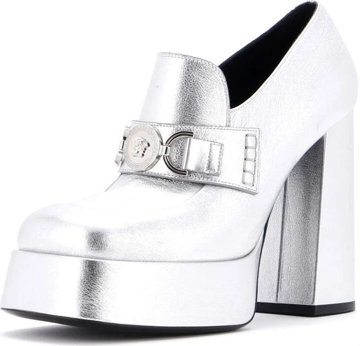 VERSACE Women's Medusa Aevitas Platform Loafers Leather