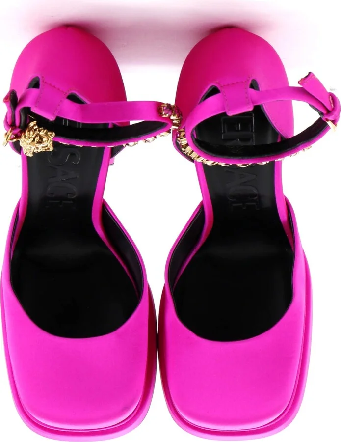 VERSACE Women's Medusa Aevitas Platform Pumps Leather with Crystals - Image 2