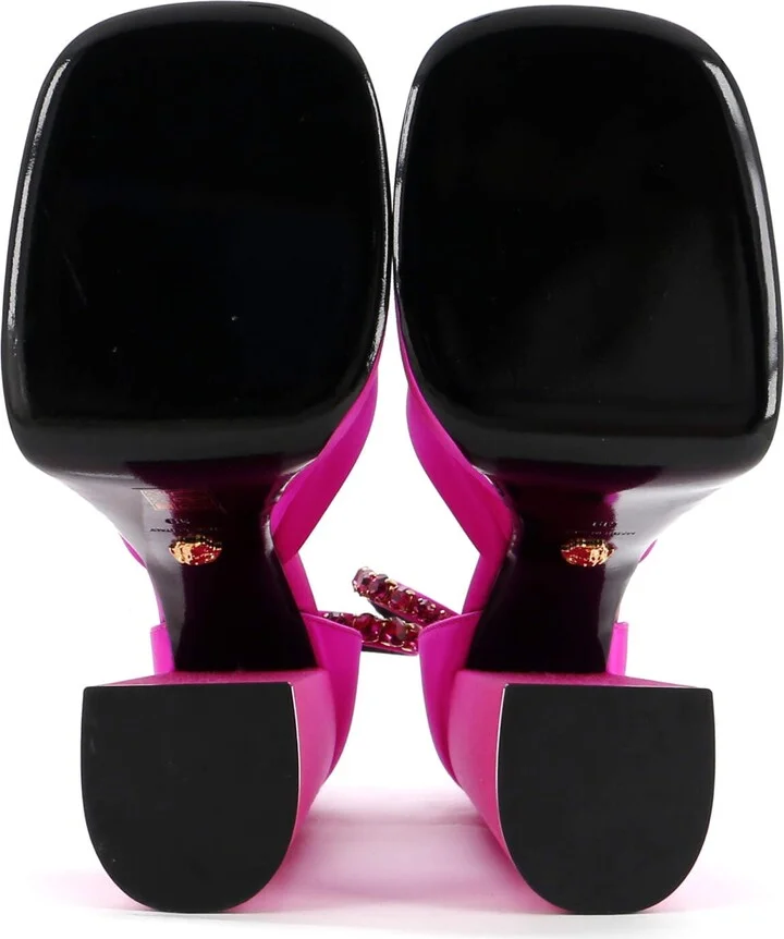 VERSACE Women's Medusa Aevitas Platform Pumps Leather with Crystals - Image 4