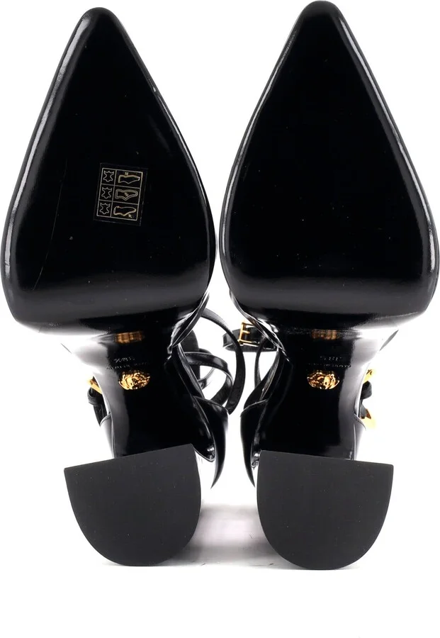 VERSACE Women's Medusa Aevitas Pointed Platform Pumps Leather - Image 4