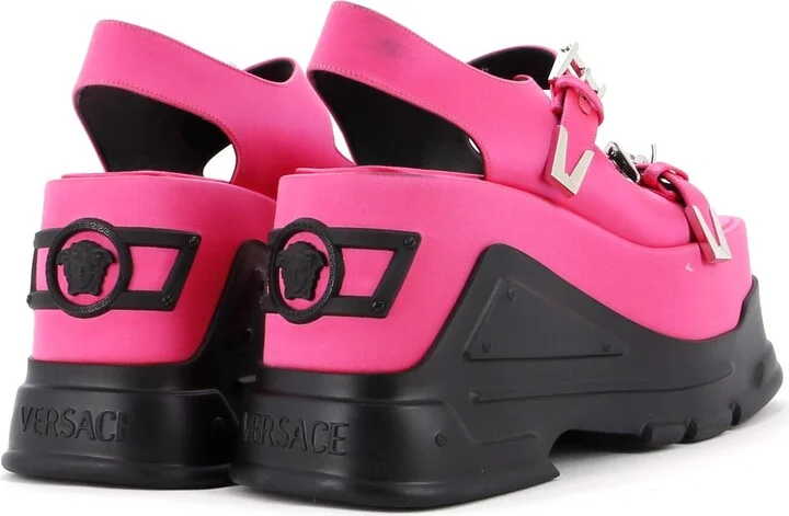 VERSACE Women's Medusa Anthem Platform Sandals Satin - Image 3