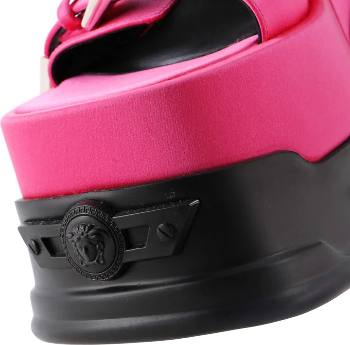 VERSACE Women's Medusa Anthem Platform Sandals Satin - Image 5