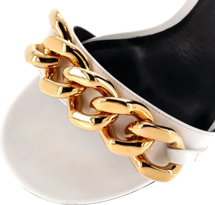 VERSACE Women's Medusa Chain Heeled Sandals Leather - Image 5