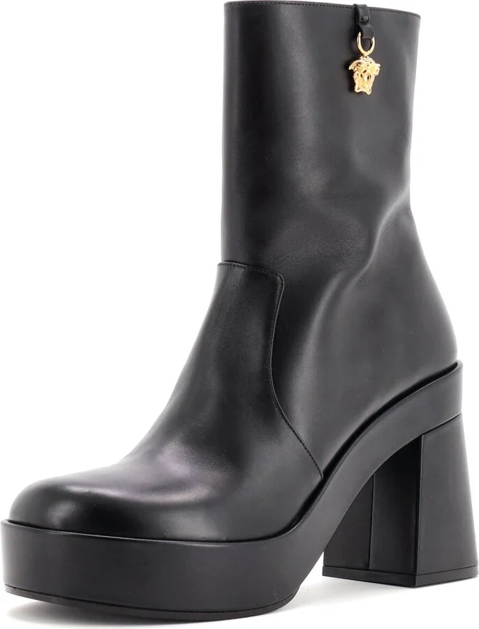 VERSACE Women's Medusa Platform Boots Leather