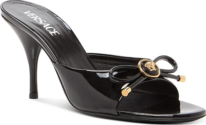 Versace Women's Opera Bow 85mm Patent Mules