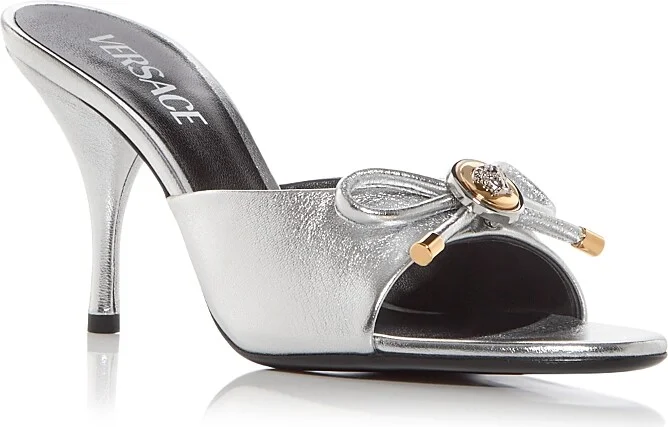 Versace Women's Opera Bow 85mm Patent Mules