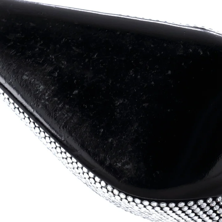 VERSACE Women's Safety Pin Slingback Pumps Crystal Embellished Satin - Image 6