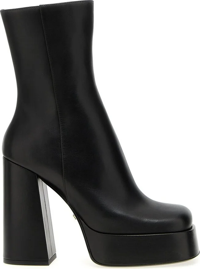 Versace Zip-Up Platform Ankle Boots