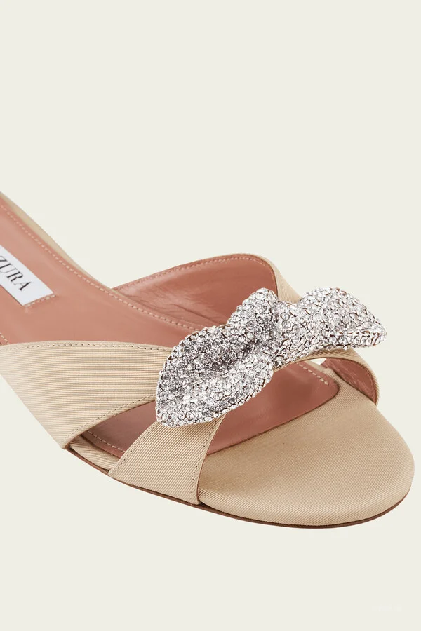 Very Bow Tie Crystal Slide in New Nude - Image 2