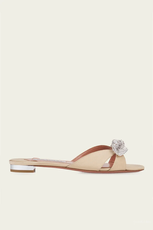 Very Bow Tie Crystal Slide in New Nude