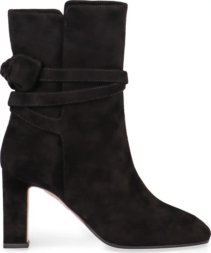 Very Bow Tie Suede Ankle Boots - Image 2