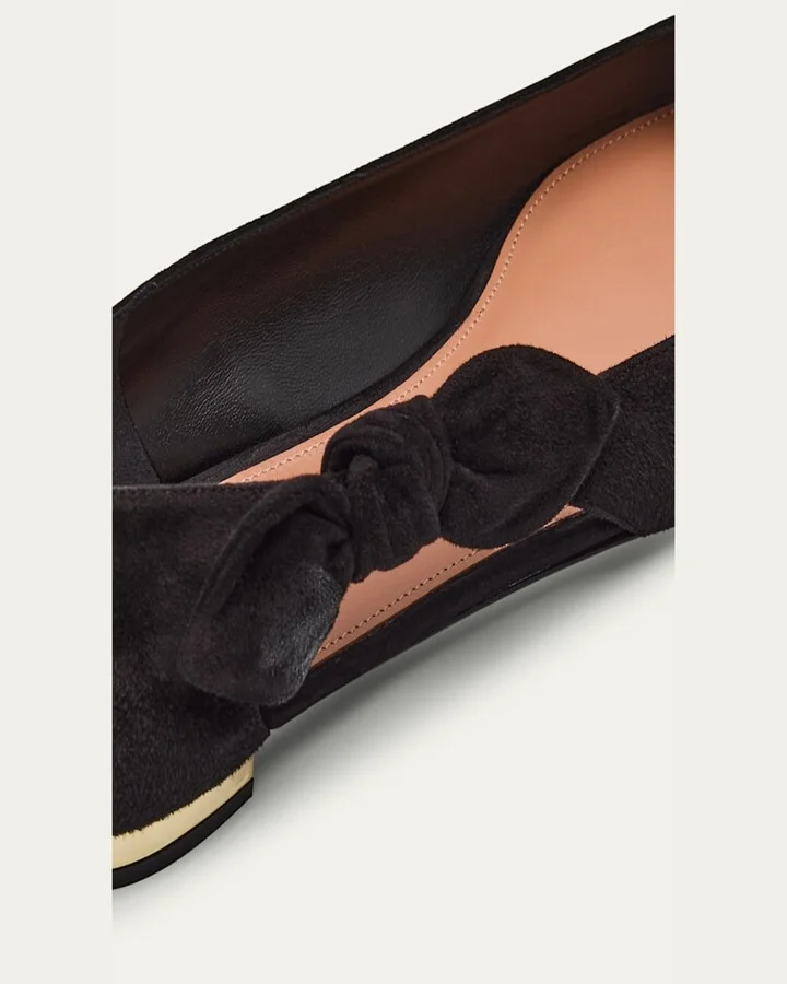 Very Bow Tie Suede Ballet Flats - Image 5