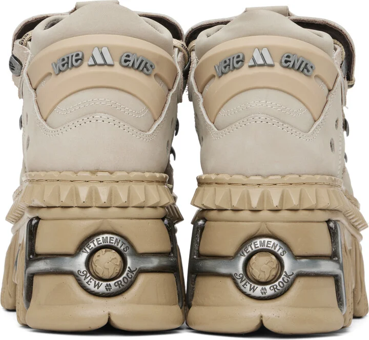 VETEMENTS Beige New Rock Edition Fire Platform Sneakers - Image 2