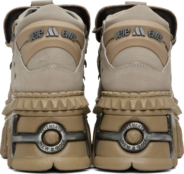 VETEMENTS Beige New Rock Edition Fire Platform Sneakers - Image 2