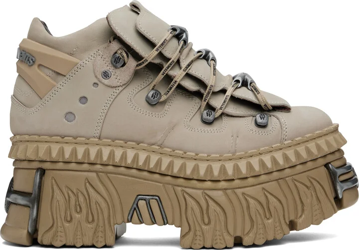 VETEMENTS Beige New Rock Edition Fire Platform Sneakers