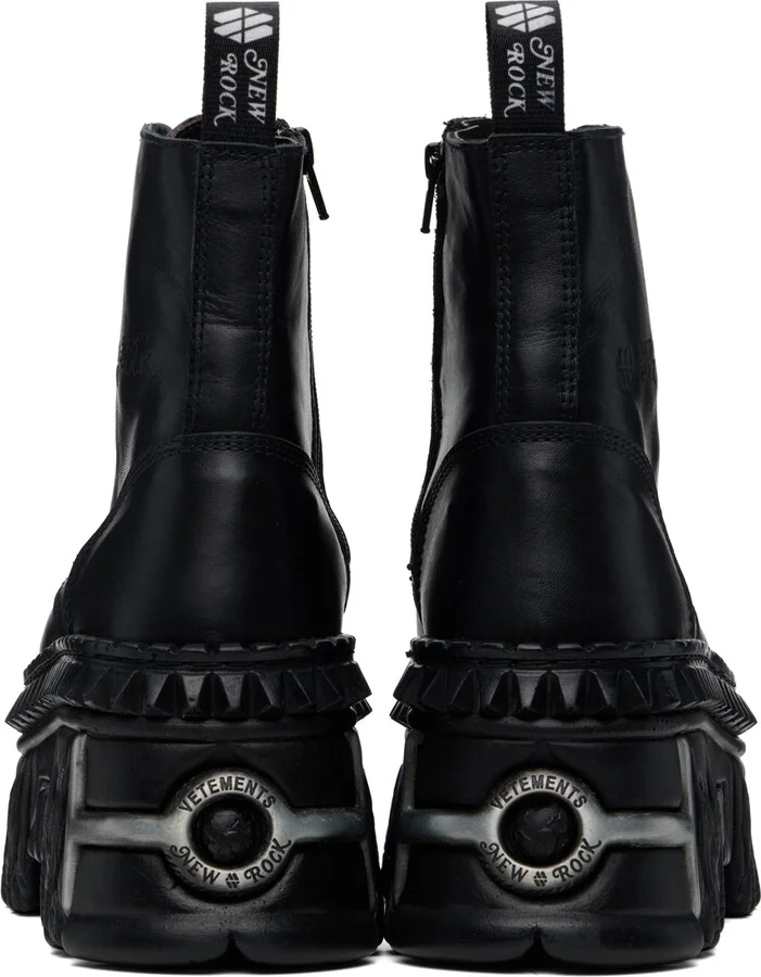 VETEMENTS Black New Rock Edition Combat Boots - Image 2