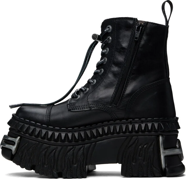 VETEMENTS Black New Rock Edition Combat Boots - Image 3