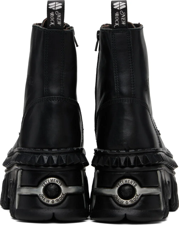 VETEMENTS Black New Rock Edition Combat Boots - Image 2
