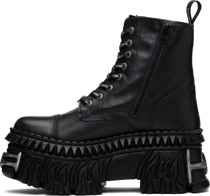 VETEMENTS Black New Rock Edition Combat Boots - Image 3