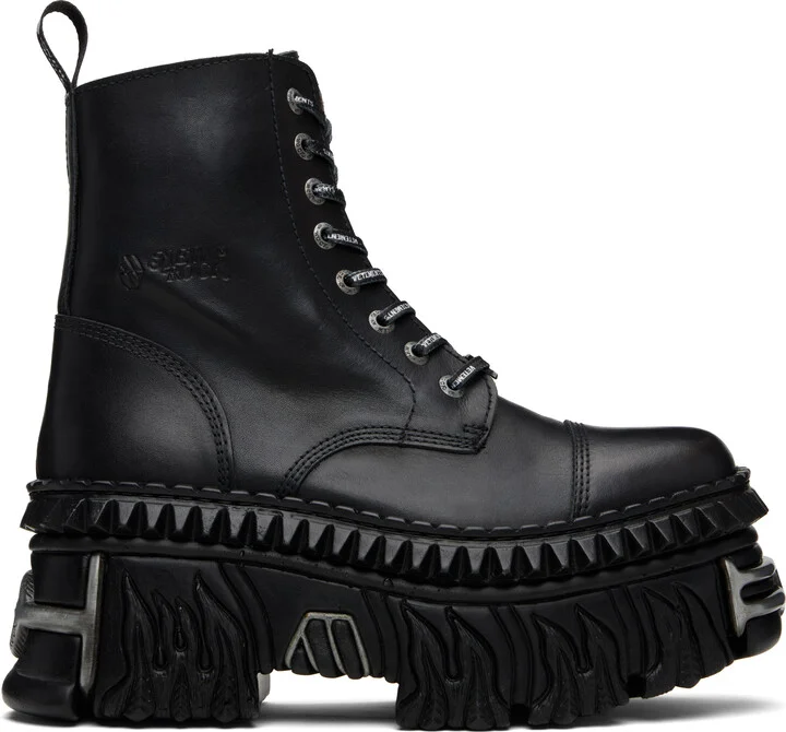 VETEMENTS Black New Rock Edition Combat Boots