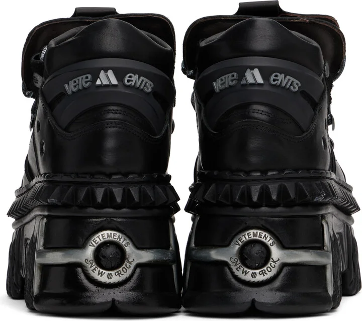 VETEMENTS Black New Rock Edition Fire Platform Sneakers - Image 2