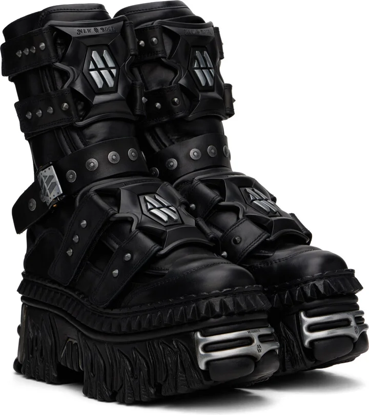 VETEMENTS Black New Rock Edition Gamer Boots - Image 4