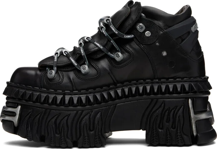 VETEMENTS Black New Rock Edition Platform Sneakers - Image 3