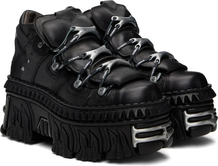 VETEMENTS Black New Rock Edition Platform Sneakers - Image 4