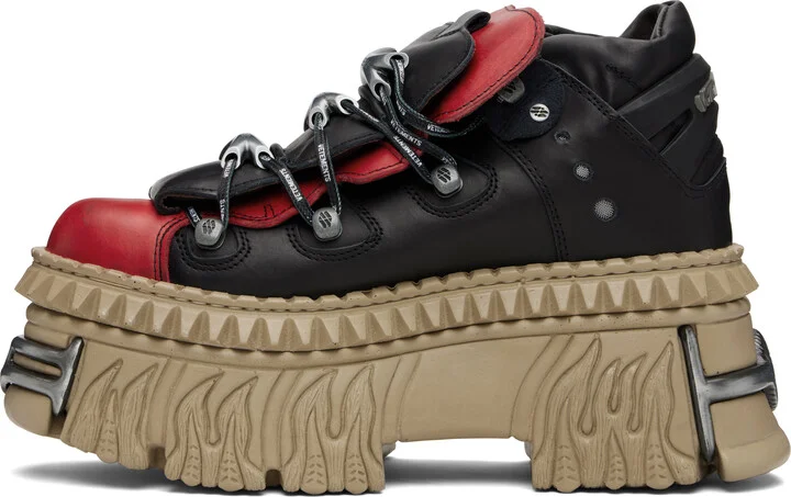 VETEMENTS Black New Rock Edition Platform Sneakers - Image 3