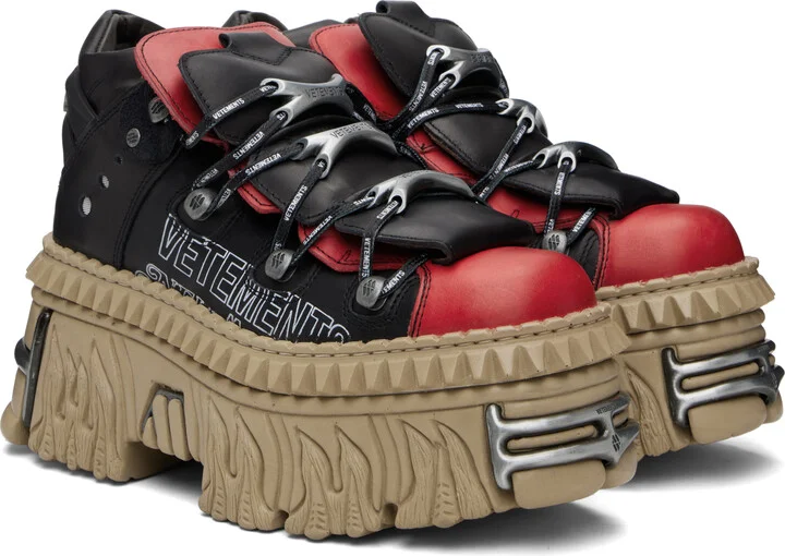 VETEMENTS Black New Rock Edition Platform Sneakers - Image 4