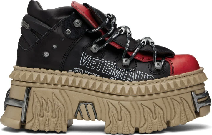 VETEMENTS Black New Rock Edition Platform Sneakers