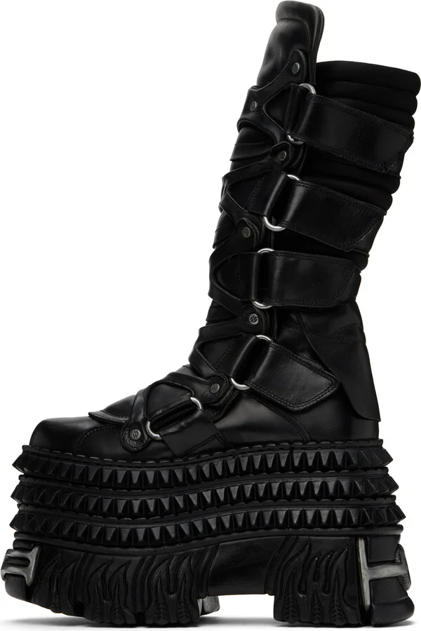 VETEMENTS Black New Rock Edition Tower Boots - Image 3