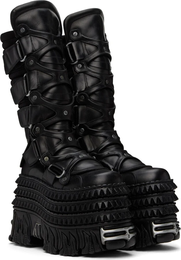 VETEMENTS Black New Rock Edition Tower Boots - Image 4