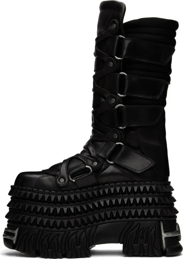 VETEMENTS Black New Rock Edition Tower Boots - Image 3