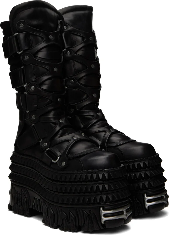 VETEMENTS Black New Rock Edition Tower Boots - Image 4