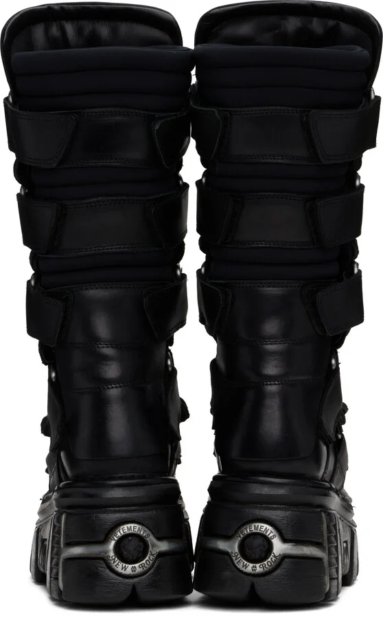 VETEMENTS Black New Rock Edition Tower Boots - Image 2