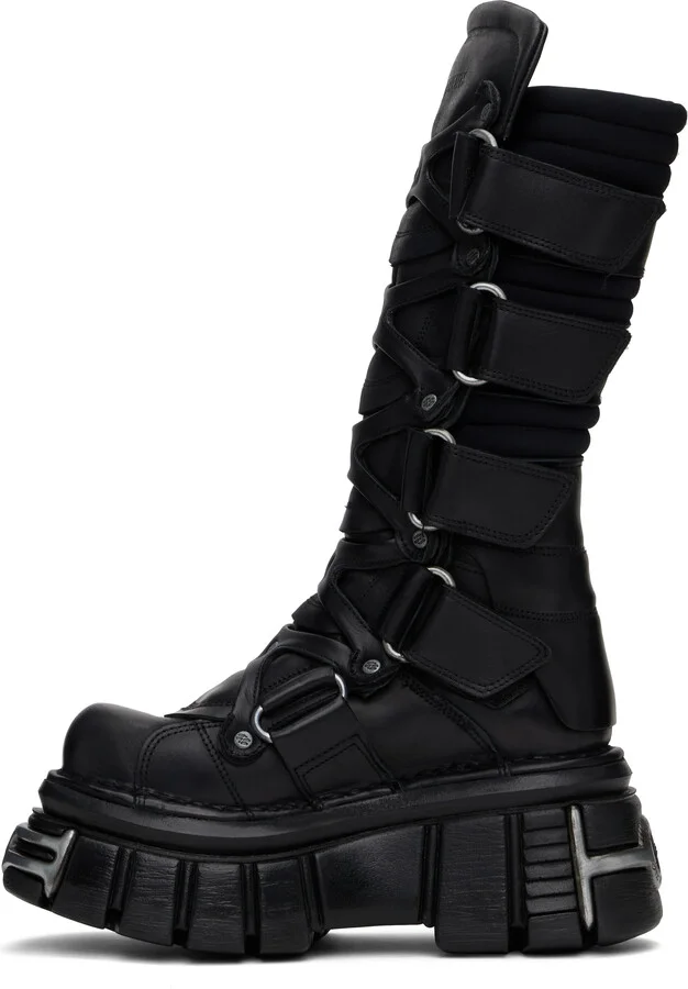 VETEMENTS Black New Rock Edition Tower Boots - Image 3