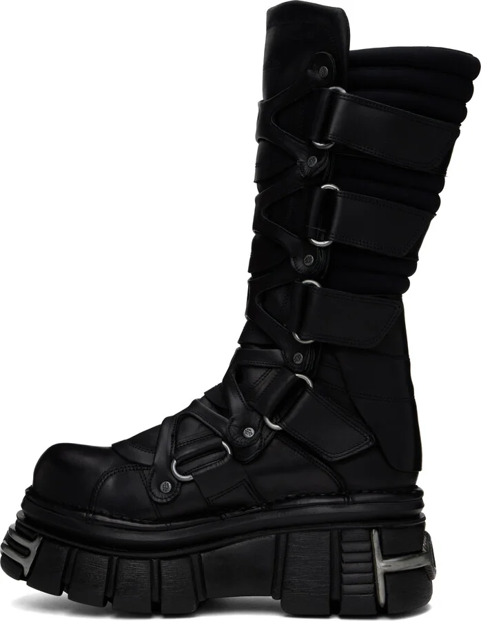 VETEMENTS Black New Rock Edition Tower Boots - Image 3