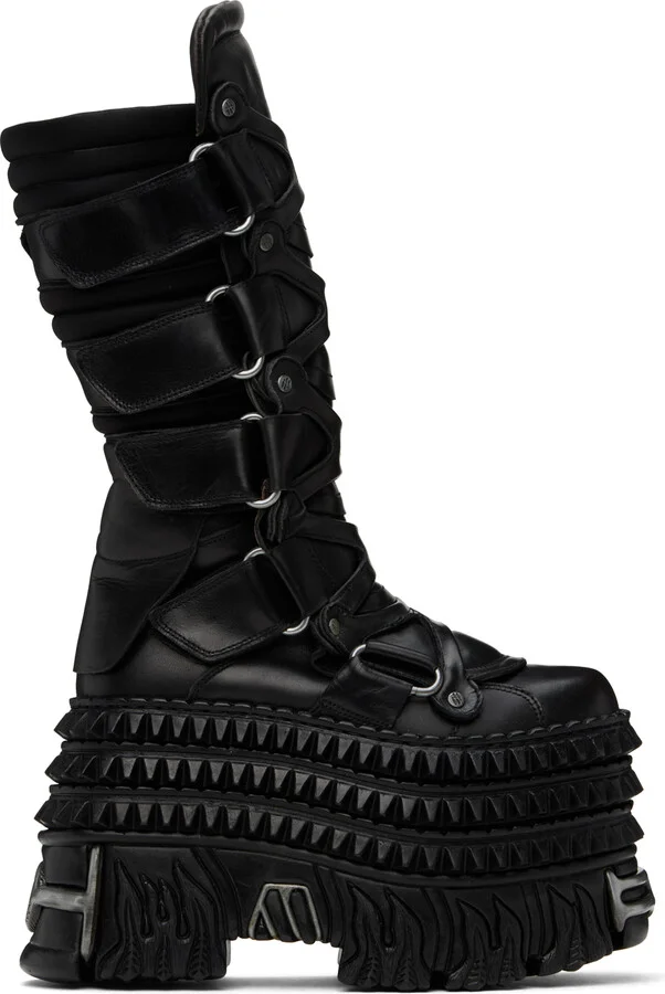 VETEMENTS Black New Rock Edition Tower Boots