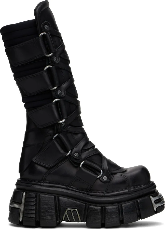 VETEMENTS Black New Rock Edition Tower Boots