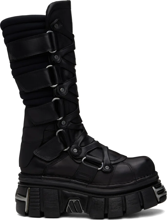 VETEMENTS Black New Rock Edition Tower Boots