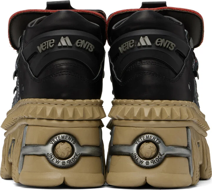 VETEMENTS Black & Red New Rock Edition Platform Sneakers - Image 2