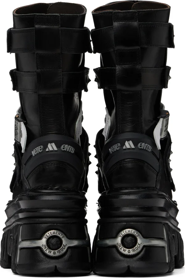 VETEMENTS Black & White New Rock Edition Gamer Boots - Image 2