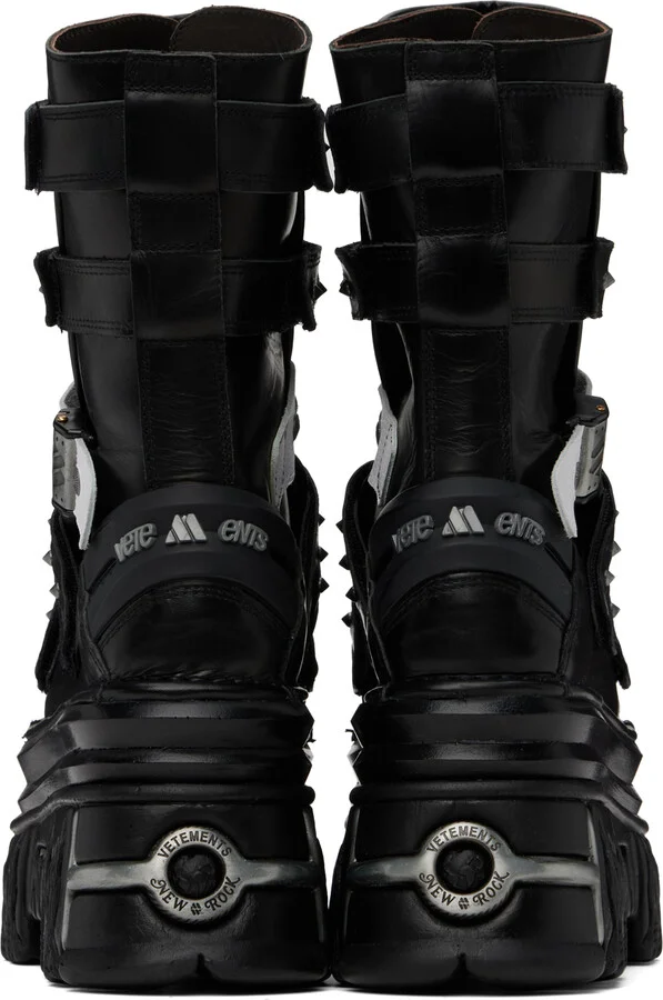 VETEMENTS Black & White New Rock Edition Gamer Boots - Image 2