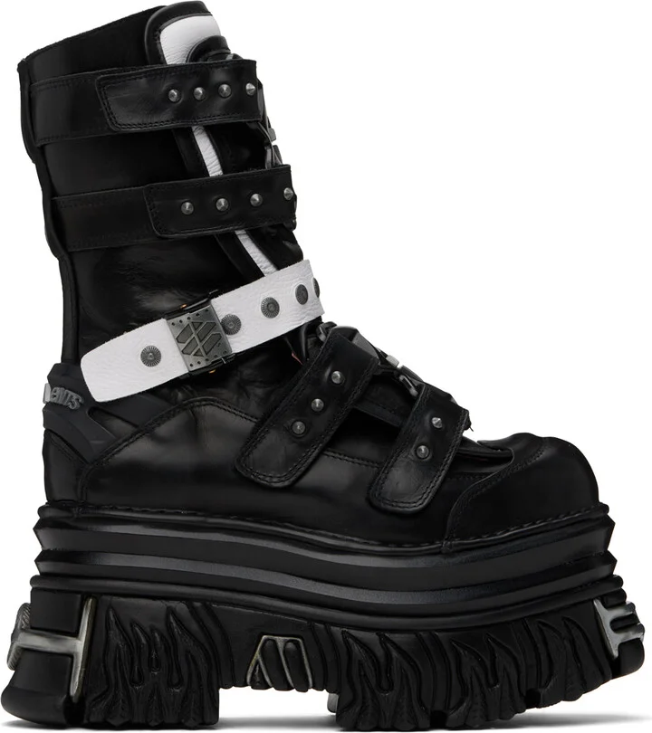 VETEMENTS Black & White New Rock Edition Gamer Boots