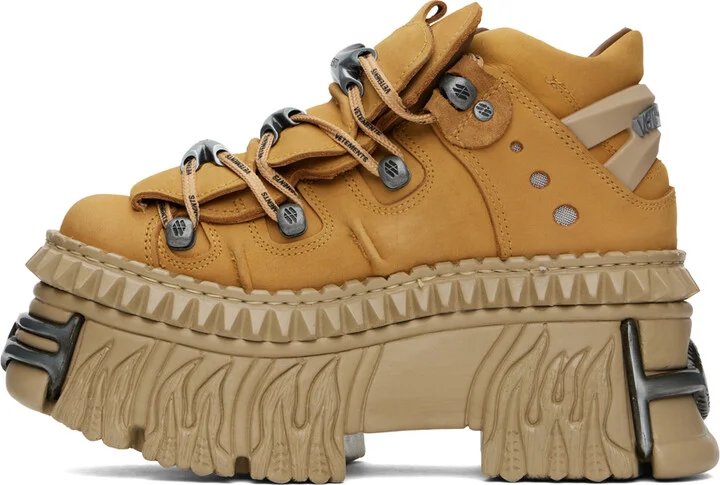 VETEMENTS Tan New Rock Edition Platform Sneakers - Image 3